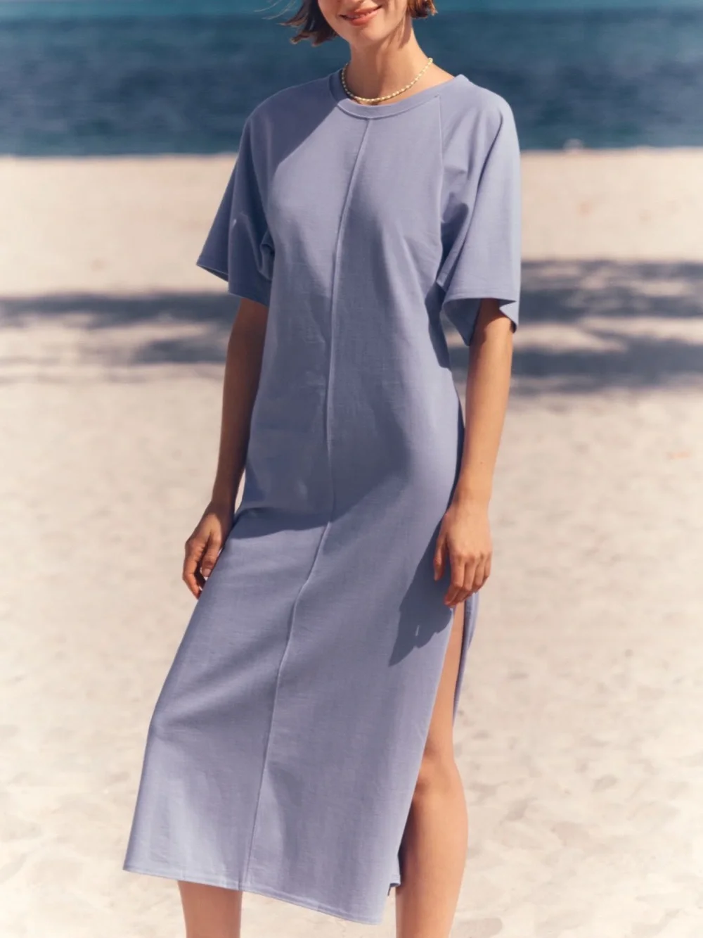 anthropologie t shirt dress By Twofer Lace T-Shirt Daily Practice Short-Sleeve Mini T-Shirt